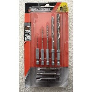 Black & Decker 8 Piece Drill Driver Bit Set 71-795 Hex Shank Drill Bits New!
